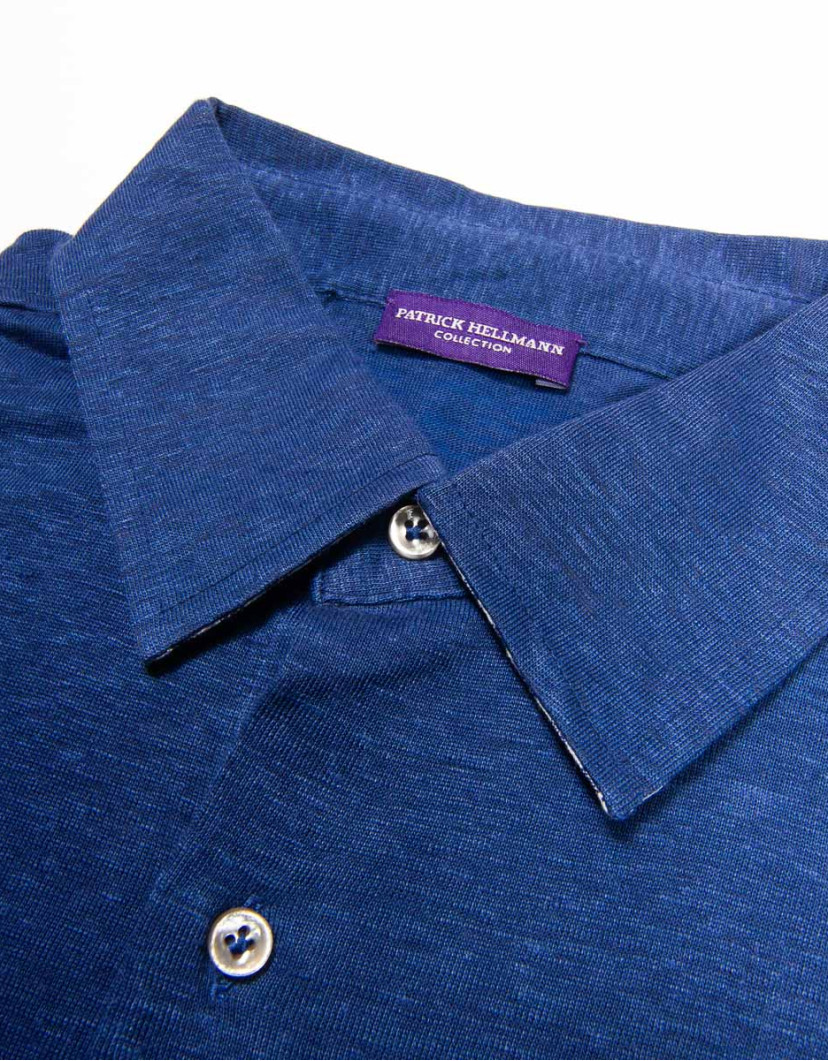 Patrick-Hellmann-Collection-Blue-Short-Sleeve-100-Linen-Shirt-image Patrick Hellmann Collection Blue Short Sleeve 100% Linen Shirt image